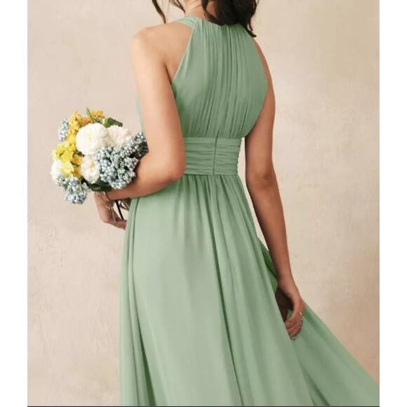 AW BRIDAL 16 2X plus sage green Dorian wedding formal party maxi dress NEW B135 - Picture 2 of 10